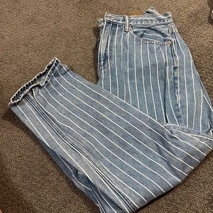 striped American eagle mom jean